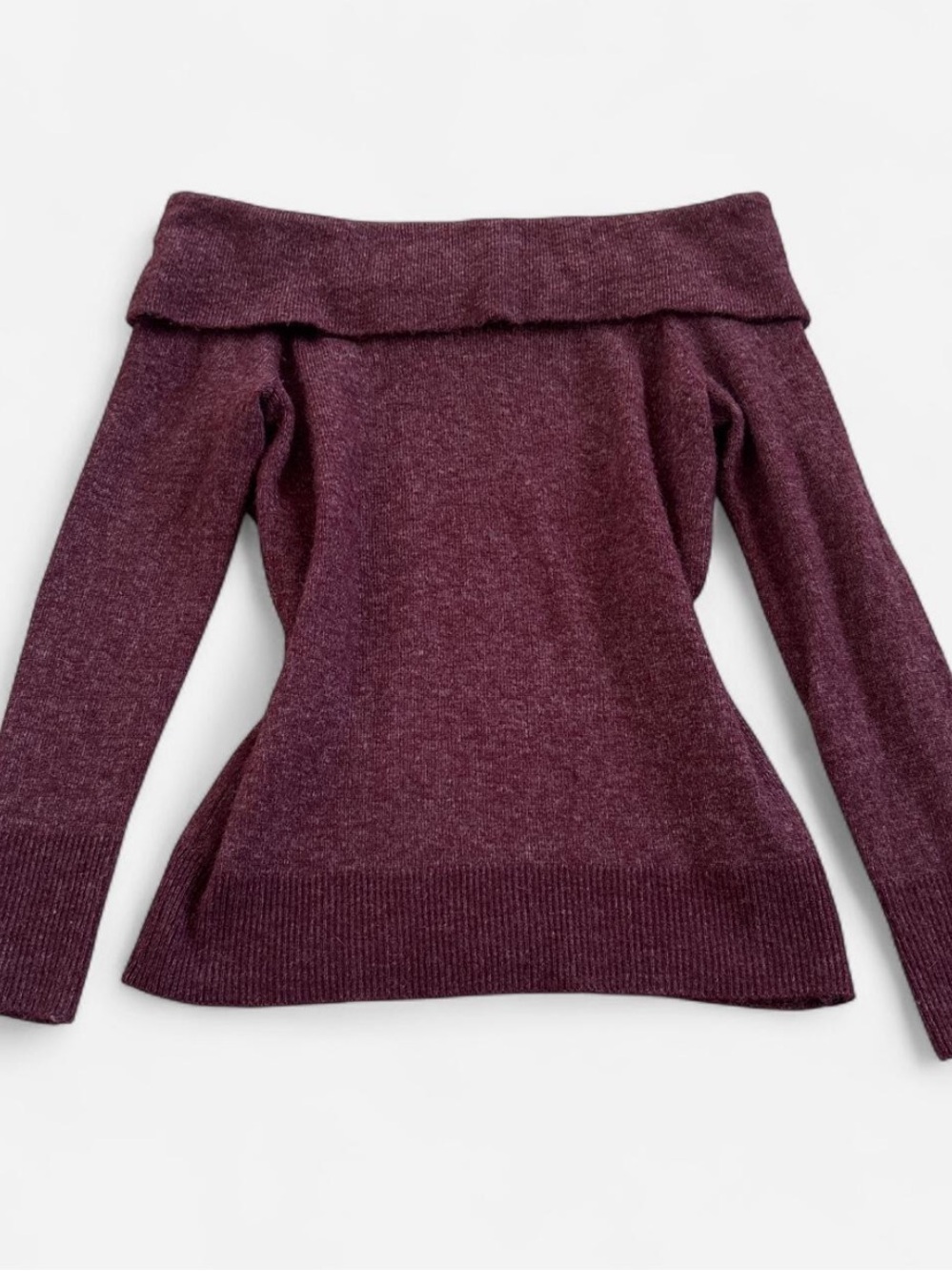 Abercrombie & Fitch Women’s Off-Shoulder Knit Sweater - burgundy